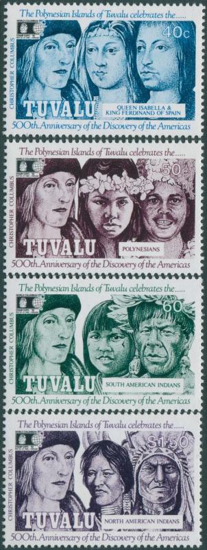 Tuvalu 1992 SG629-632 Discovery America Columbus set MNH