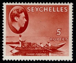 SEYCHELLES GVI SG149a, 5r red, M MINT. Cat £35. ORDINARY