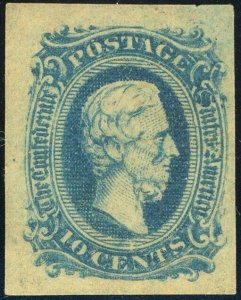 Confederate States of America #11 Jefferson Davis 10c Postage Stamp 1863 Mint OG