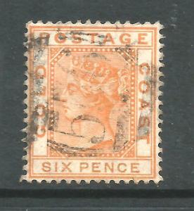 GOLD COAST 1876-84  6d  QV   FU SG 8