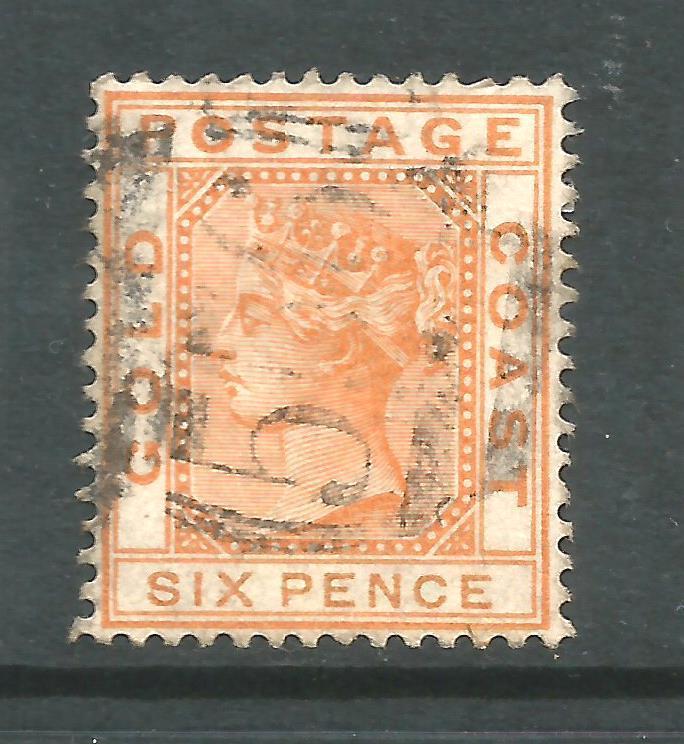 GOLD COAST 1876-84  6d  QV   FU SG 8