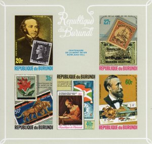 Burundi 1979 Sc#C272 Stamps on Stamps-Penny Black-Rowland Hill S/S IMPERF.MNH