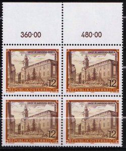 Austria 1992 Abbeys and Monasteries Landscapes Mi. 2071 Block of 4 MNH