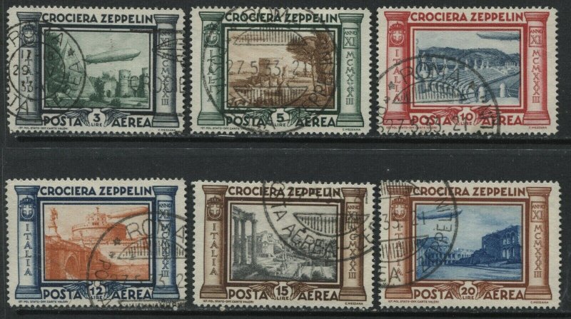 Italy 1933 Graf Zeppelin Airmails complete set used