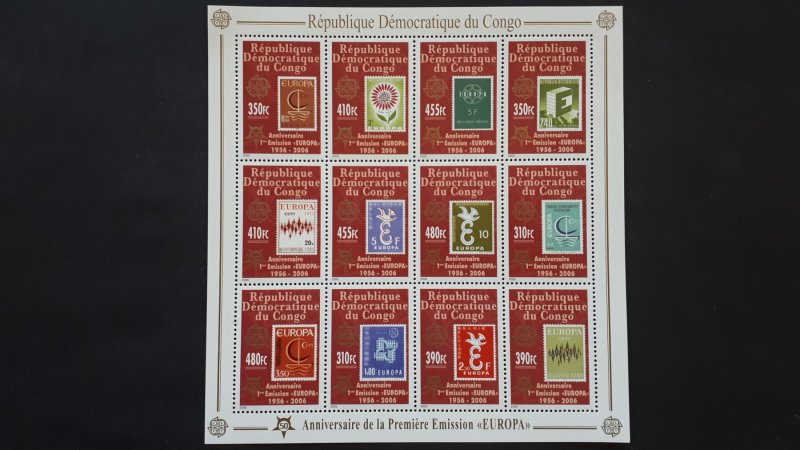 50th anniversary of EUROPA stamps - Congo - compl set of 12 in sheet ** MNH