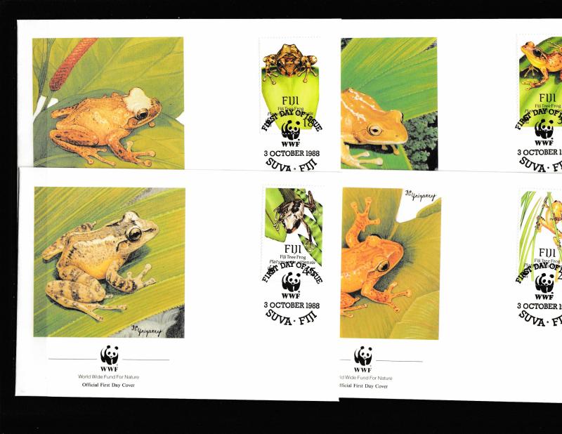 Fiji - Faune WWF - 4 FDC - TREE FROG