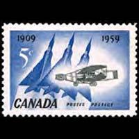 CANADA 1959 - Scott# 383 Flight-Plane Set of 1 NH