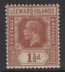 LEEWARD ISLANDS SG64 1929 1½d RED-BROWN MTD MINT 
