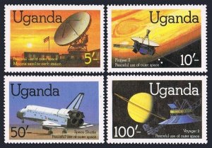 Uganda 337-340, 341, MNH. Mi 324-327, Bl.33. Peaceful uses of Outer Space, 1982.