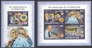 HM1818 2018 NIGER PENICILLIN ALEXANDER FLEMING CHAIN FLOREY #6170-3+BL936 MNH