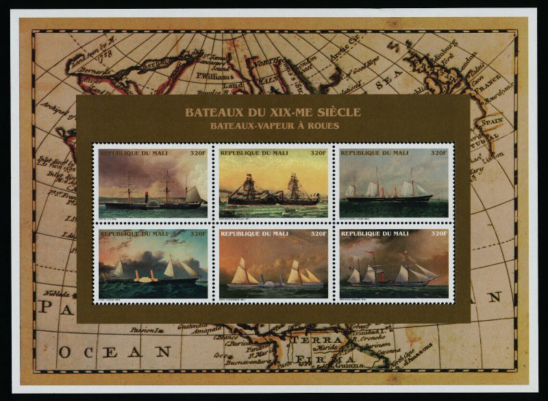 Mali 831 MNH Ships, Paddle Steamers