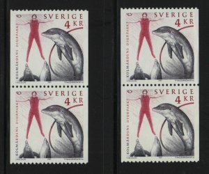 1991 SWEDEN Bottlenose Dolphin MNH coil 2 pairs SG 1584 Mi 1667