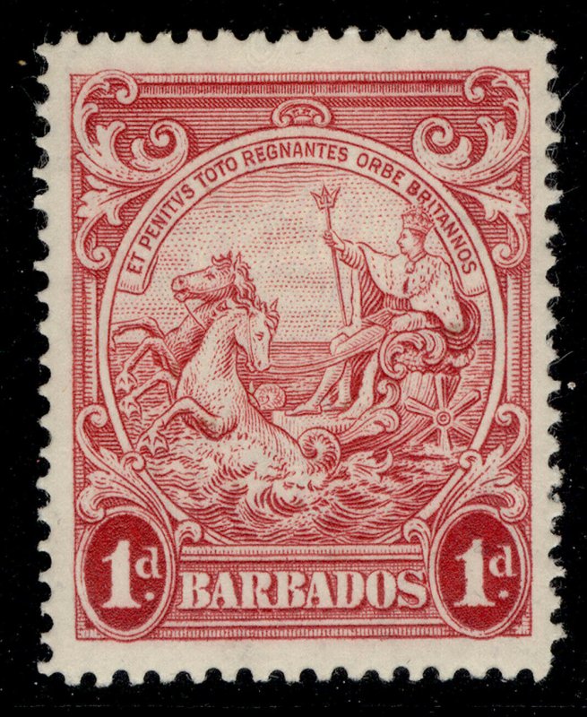 BARBADOS GVI SG249a, 1d scarlet, M MINT. Cat £19. PERF 14