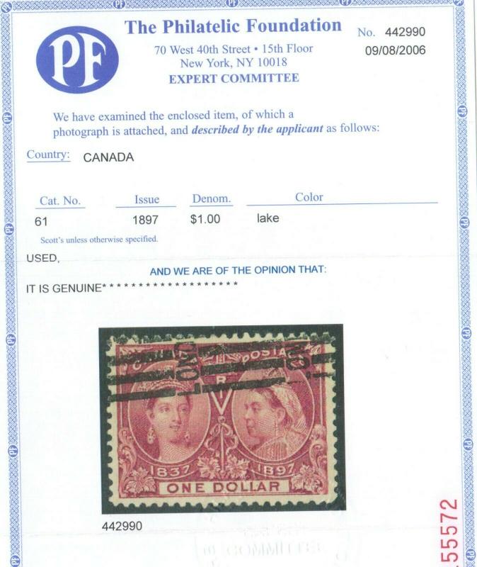 Canada #61 Extra Fine Used **With Certificate**