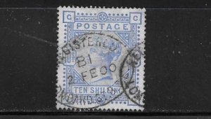 GREAT BRITAIN SCOTT #109 1884 VICTORIA 10/ (BLUE) USED- USED