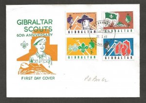 1968 Gibraltar Boy Scouts 60th anniv BadenPowell FDC