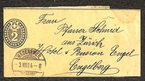 SWITZERLAND HIGGINS & GAGE #9 WRAPPER STATIONERY WADENSWEIL 1894