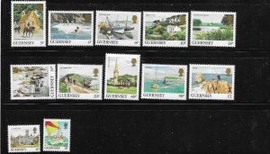 Guernsey 1984-85 landscape scenery Sc 285-286,291-297,299-301 MNH A2877