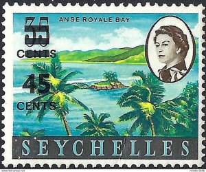 SEYCHELLES 1965 QEII 45c on 35c Multicoloured SG216 MH