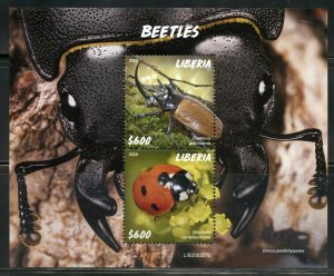 LIBERIA 2020  BEETLES SOUVENIR SHEET MINT NEVER HINGED