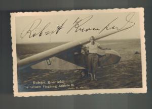 1933 Austria Robert Kronfeld Autograph Glider Real Picture postcard Cover