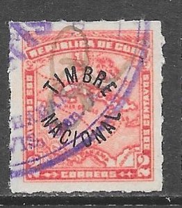 Cuba revenue: 2c Map o/p Timbre Nacional, used, F-VF