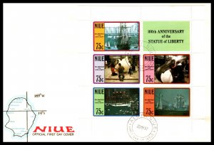 Niue 536 Statue of Liberty Souvenir Sheet U/A FDC