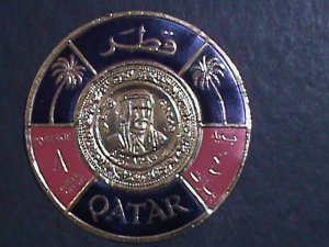 ​QATAR1966 SC#99B EMBOSSED GOLD FOIL-SHEIK AHMAD GOLD COINS MNH STAMP VF