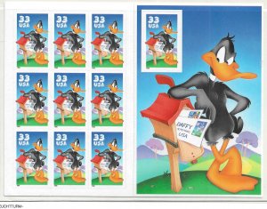 US #3306 1999 DAFFY DUCK- PANE OF 10 33C STAMPS- MINT NEVER HINGED