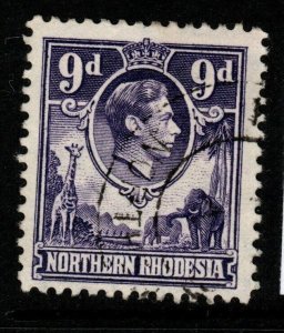 NORTHERN RHODESIA SG39 1952 9d VIOLET FINE USED