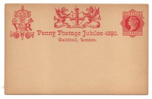 GB 1890 Penny Postage Jubilee unused Postcard WS37408