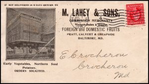 7 Jul 1914 M Lahey & Sons Foreign & Domestic Fruits Illustrated Advert Cover