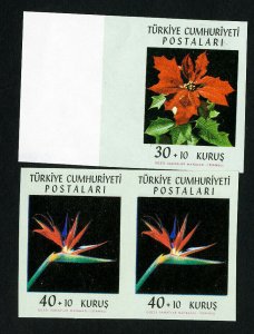 Turkey Stamps # B90-1 XF Imperforate w/ extra stamp OG NH