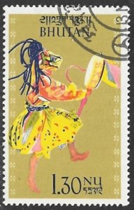 BHUTAN 1964 1.30nu DANCERS Pictorial Sc 22 CTO Used