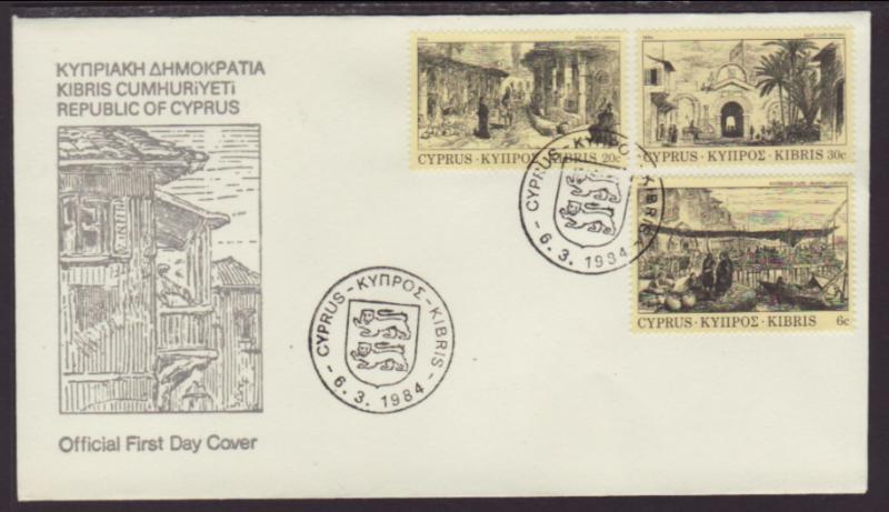 Cyprus 621-623 Scenes 1984 U/A FDC