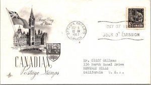 Canada 1957 FDC - Canadian Postage Stamps - Ottawa, Ontario - J3849