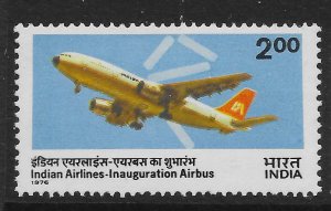 INDIA SG834 1976 INDIAN AIRLINES AIRBUS MNH