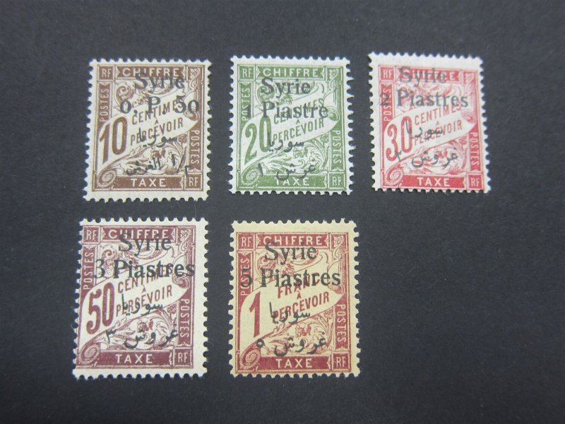 French syria 1924 Sc J28-32 set MH