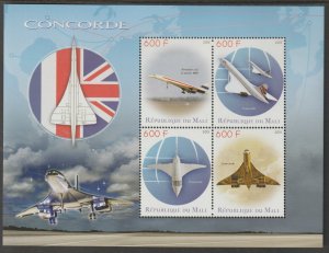 CONCORDE  perf sheet containing four values mnh