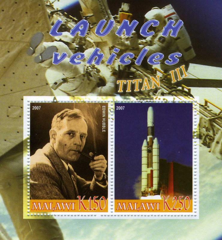 SPACE Titan III Edwin Hubble Sheet Perforated Mint (NH)