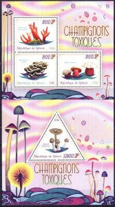 Djibouti 2014 Mushrooms sheet + S/S MNH