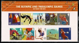 G.B.QE II 2010 OLYPMICS& PARALYMPIC LONDON PRESENTATION PACK P.O. No. 458 SUPERB