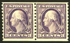 U.S. #445 MINT PAIR OG HR