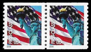 PCBstamps   US #3967 Coil Pair 78c(2x(39c))Flag & Stat Liberty, MNH. (10)