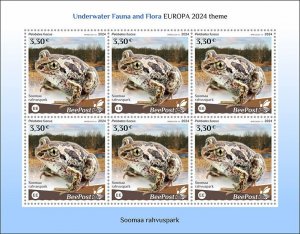 ESTONIA BEEPOST 2024 MNH Frogs, Soomaa National Park M/S #10af