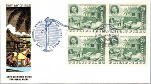 Philippines FDC 1956 - Drinking Water for Rural Areas - 4x20c Stamp - F43356