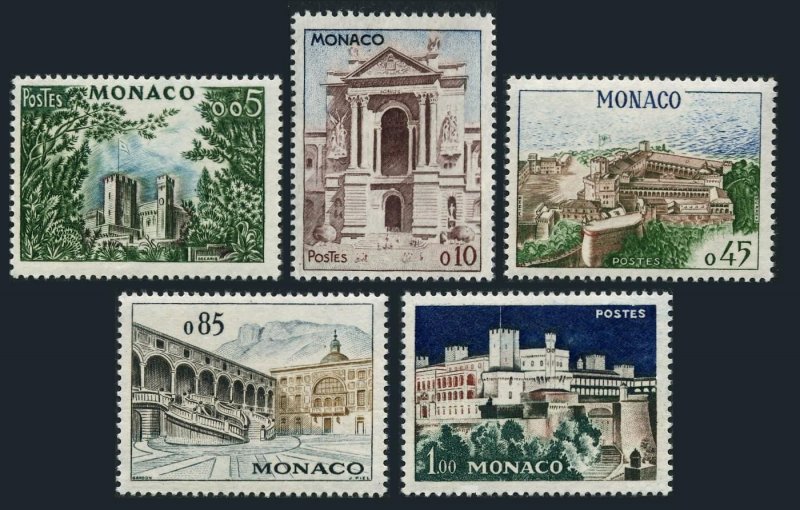 Monaco 474-478, hinged. Mi 644-648. 1960. Palace of Monaco, Oceanographic Museum