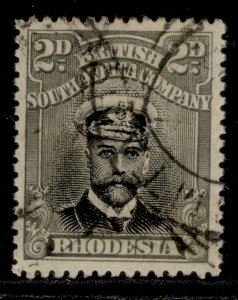 RHODESIA GV SG209, 2d black & grey, FINE USED. Cat £12. 