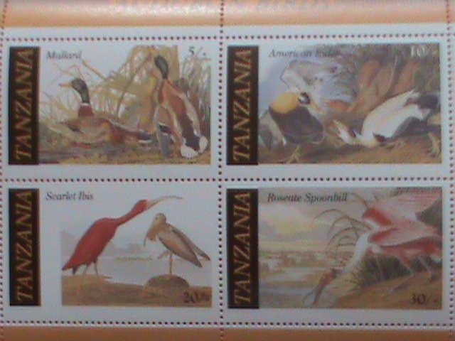 ​TANZANIA STAMP-1986 SC#309a,WILD LIFE IN PERIL-AUDUBON BIRDS -MNH STAMP SHEET