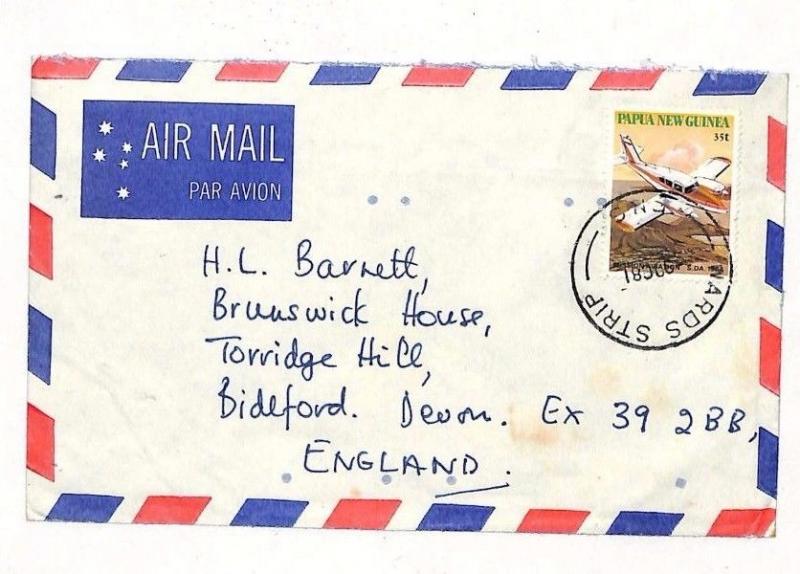 PAPUA NEW GUINEA Air Mail Cover AVIATION *Wards Strip* Airfield GB 1981 SS249 